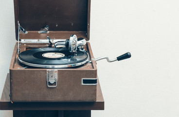 Old portable gramophone