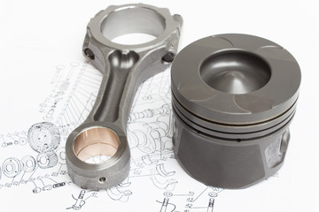 piston rods and a variety of spare parts and accessories Engine