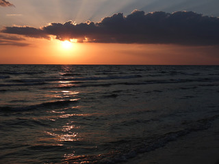 Beautiful sea sunset in summer time