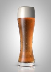 Glass of beer isolated on white background