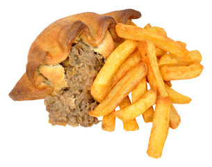 Pasty And Chips Meal