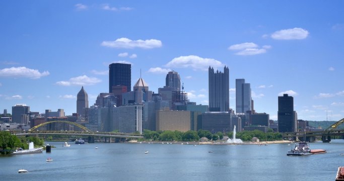 4K Pittsburgh City Establishing Shot Day