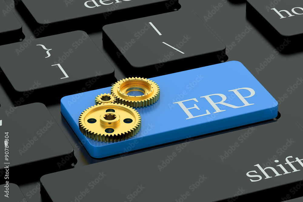 Poster erp concept on keyboard button