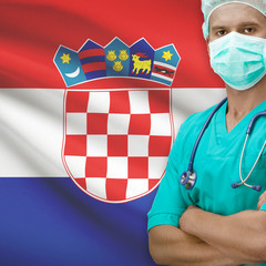 Surgeon with flag on background series - Croatia