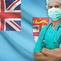 Surgeon with flag on background series - Fiji