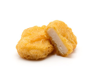 Chicken nuggets isolated on white background