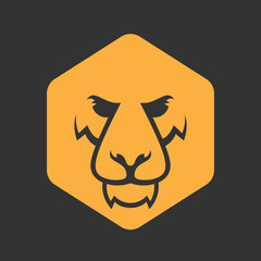 Lion logo. Sport mascot. Predator lion logotype template