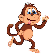 Fototapeta premium Monkey running Cartoon
