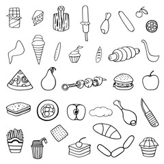 set of food theme