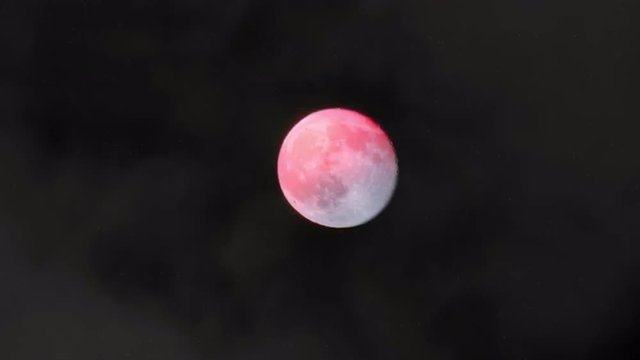 4K Real Full Moon Blood Moon in the Night Sky