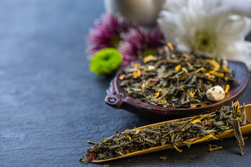 Antioxidant fresh tea background