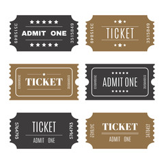 Paper tickets with numbers. Set of vector templates entry ticket