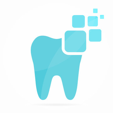 Vector digital dental  logo or icon