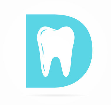 Logo combination of D letter and tooth