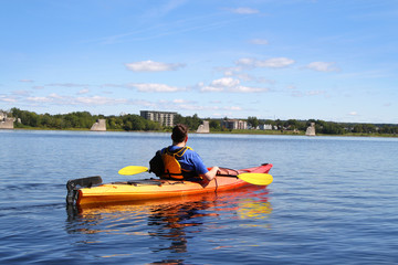 Kayaking on the river in Fredericton