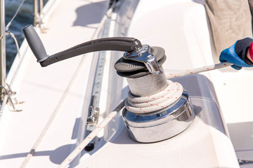 Obraz premium sailing yacht in the open ocean