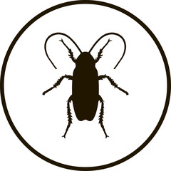 Силуэт таракана в круге