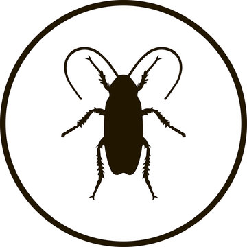 Силуэт таракана в круге