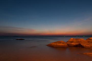 Fototapeta na wymiar sunset at the Bangsane beach