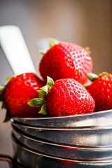 Closeup of fresh farm raised strawberries © ehaurylik