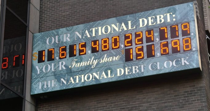 4K National Debt Clock Establishing Shot