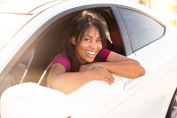 Woman and car