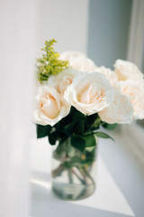 Bouquet of white pastel roses