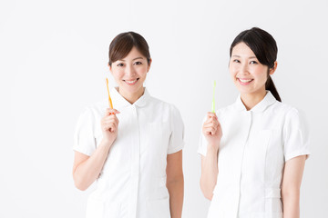 young asian nurse isolated on white background