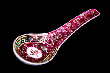Chinese red soup spoon
