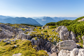 Beautiful Alps view from Dachstein Mountain with 5 Fingers viewing Platform