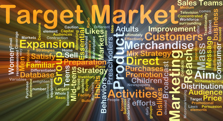 Target market background concept glowing