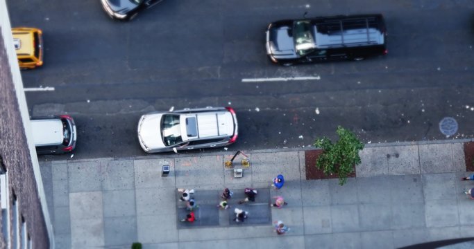 4K Manhattan Streets Aerial View