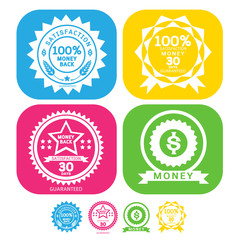 Obraz premium vector money back guarantee gold sign labele on white background