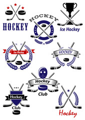 Fototapeta premium Ice hockey game and club symbols