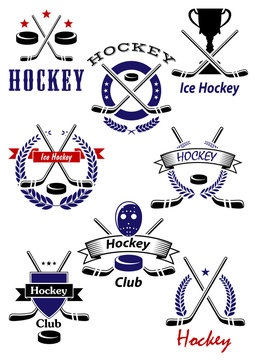 Ice hockey game and club symbols