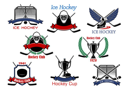Ice hockey cup heraldic emblems