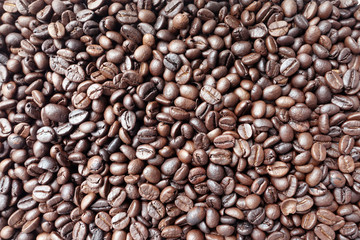 Close up of coffee beans background