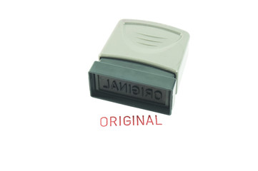 Original rubber stamp isolated on white background