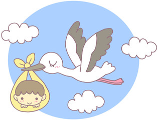 コウノトリと赤ちゃん