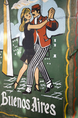 Graffiti de tango d& 39 art de rue à Buenos Aires, Argentine