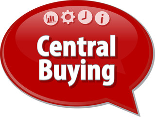 Central Buying  Business term speech bubble illustration
