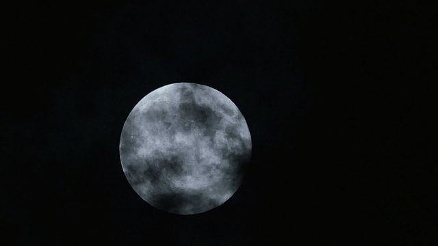 Timelapse Supermoon From Behind Night Clouds