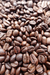 Close up of coffee beans background
