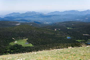 Fototapeta na wymiar mountain landscape scenery with blue sky above timberline