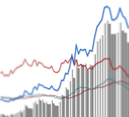 Graph chart of stock market investment trading