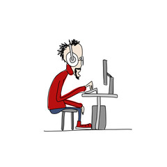 Programmer at work, sketch for your design