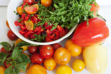 tomatoes and greens