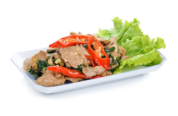 stir fry pork with pepper chilli. thai food