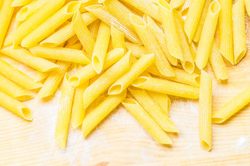 Maccheroni pasta on the table