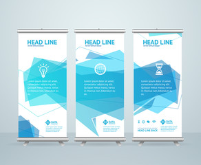 Roll Up Banner Stand Design. Vector